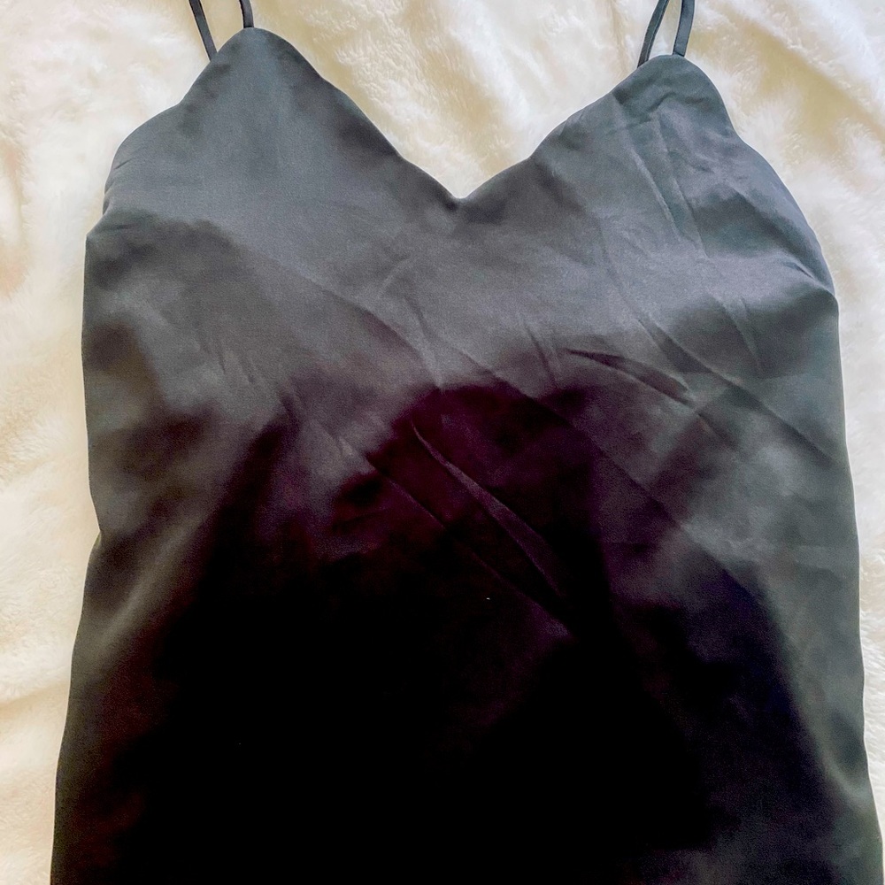 Monteau Black Satin Scalloped Camisole NWOT